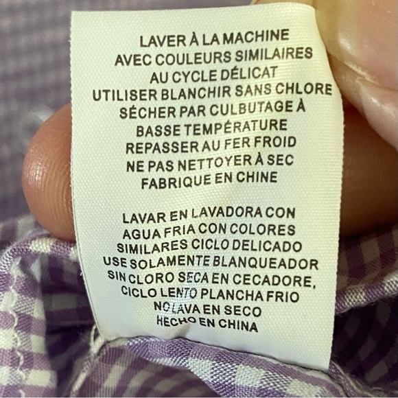 Nick Graham Men's Long Sleeve Purple Check Dress Shirt Size Large 16-16.5, 34-35 - Picture 6 of 7